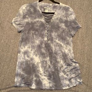 Soft and sexy lace up tiedye Tshirt